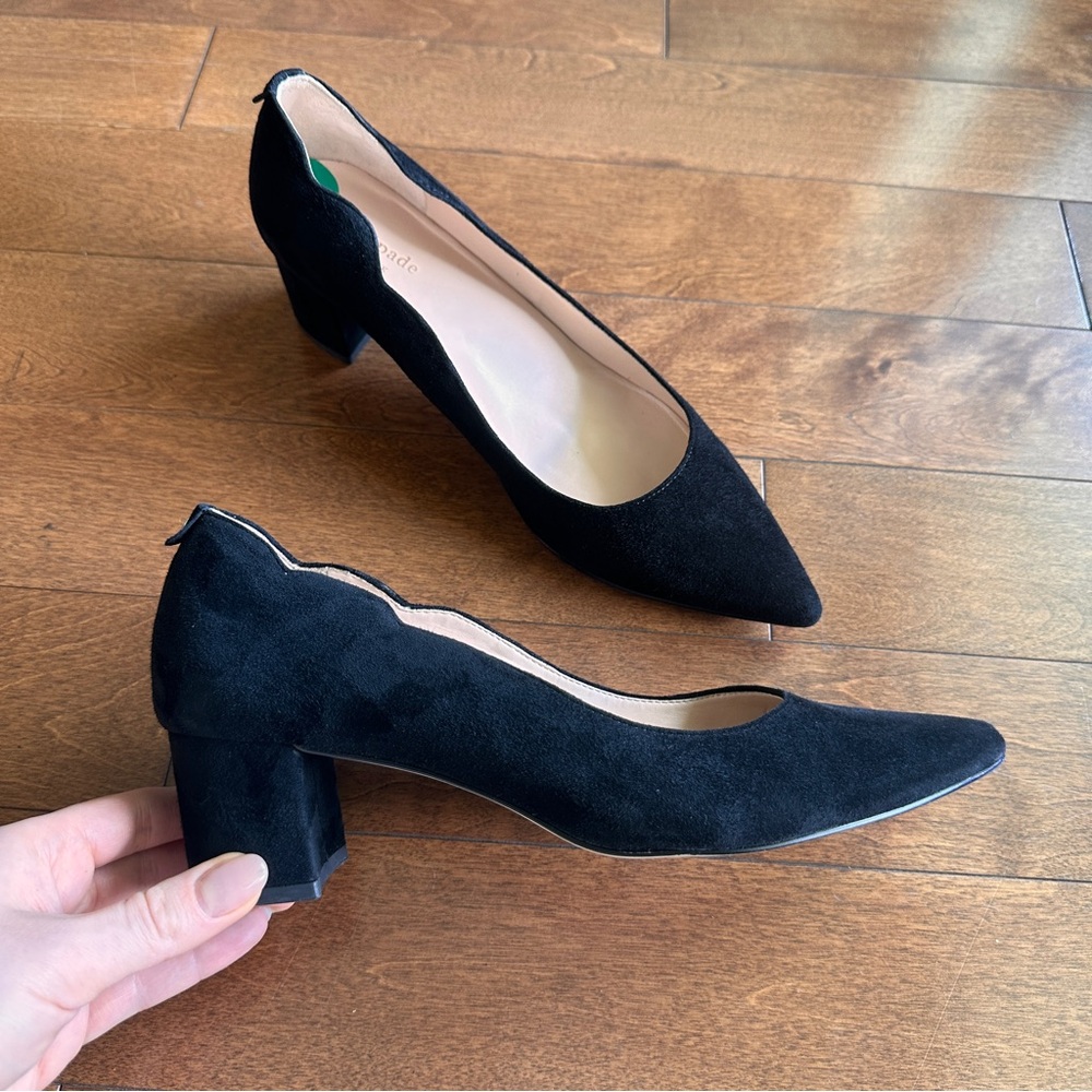 Kate Spade Black Suede Block Heels
